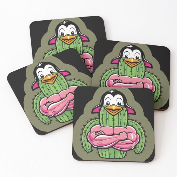 Item preview, Tough Cactus Penguin – Quirky Strength Cartoon designed and sold by THKR-Co.