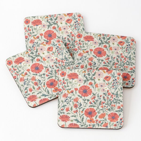 Item preview, Red Poppies and Various Delicate Wildflowers designed and sold by CoolPixels.