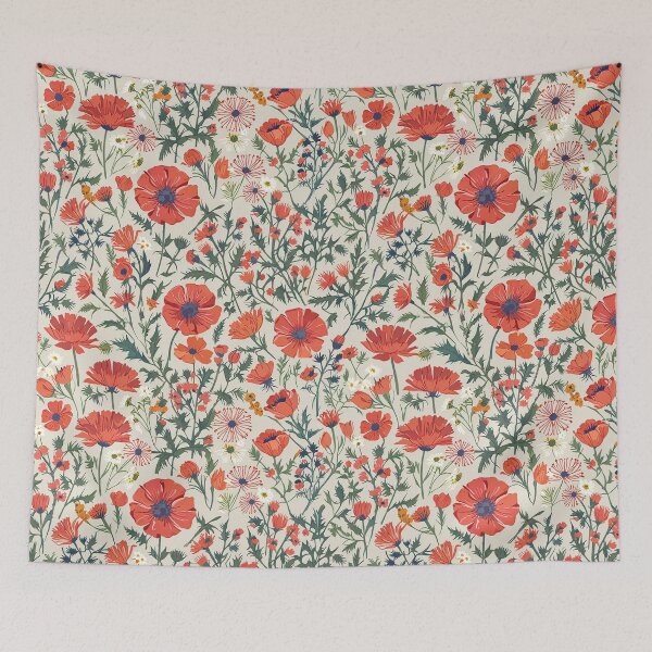 Item preview, Red Poppies and Various Delicate Wildflowers designed and sold by CoolPixels.