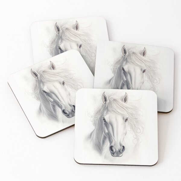 Item preview, White Horse Portrait designed and sold by PetsArt.