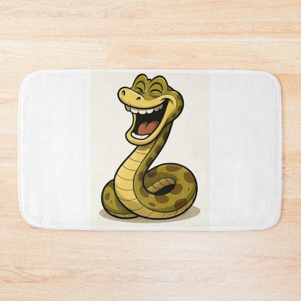 Item preview,  A lively cartoon depiction of a laughing snake, showing animated features and a joyful, cheerful pose. The illustration embodies humor and upliftment, appealing to children and adults alike designed and sold by Por_photos.