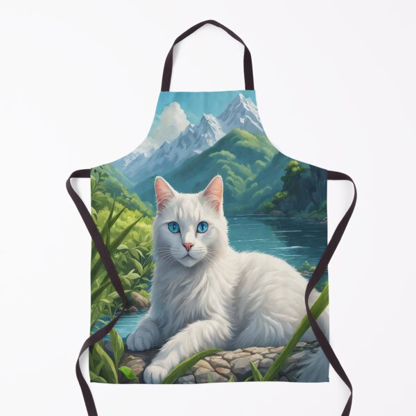 Item preview, Majestic white cat in idyllic mountain landscape designed and sold by FotoworldEdel.