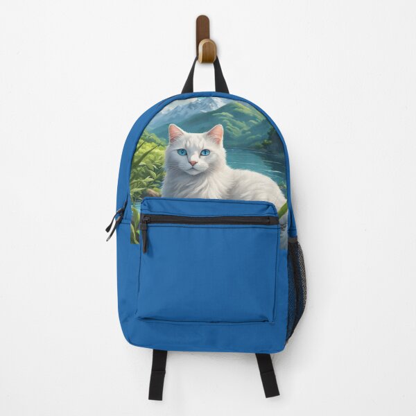 Item preview, Majestic white cat in idyllic mountain landscape designed and sold by FotoworldEdel.