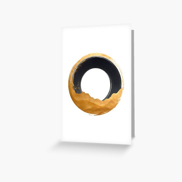 Item preview, Zen Enso Circle with Gold Foil Texture – Minimal Japanese Ink Art designed and sold by Kawaii Drops .