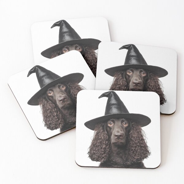 Item preview, Irish Water Spaniel Dog Wearing Halloween Witch Hat designed and sold by LazyOwlStore.