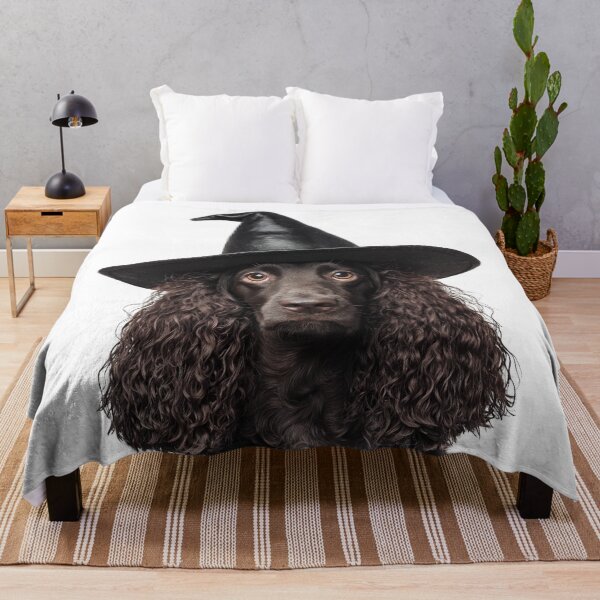 Item preview, Irish Water Spaniel Dog Wearing Halloween Witch Hat designed and sold by LazyOwlStore.