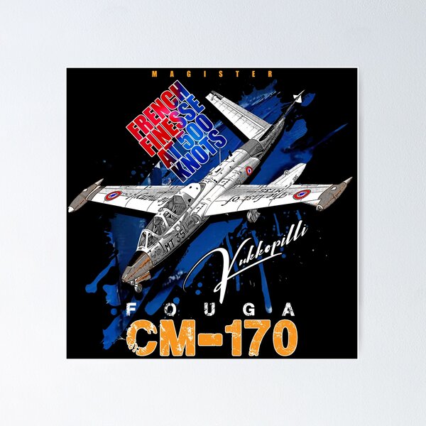 Item preview, Fouga CM.170 Magister – Vintage French Jet Trainer Illustration designed and sold by Aerolovers.