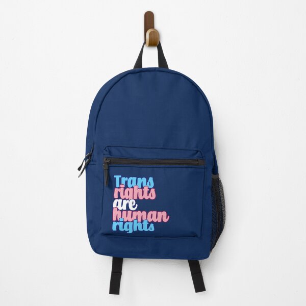 Item preview, Trans rights are human rights in LGBTQIA+ trans flag pride colours designed and sold by ScribbleBloom.