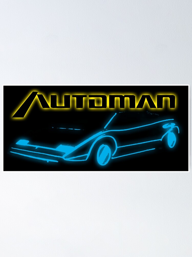 automan tv series lamborghini poster by throwbackmotors redbubble redbubble