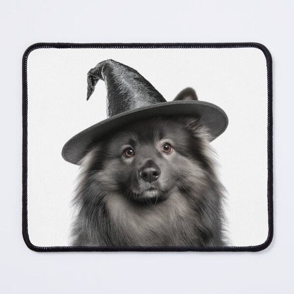 Item preview, Keeshond Dog Wearing Halloween Witch Hat designed and sold by LazyOwlStore.