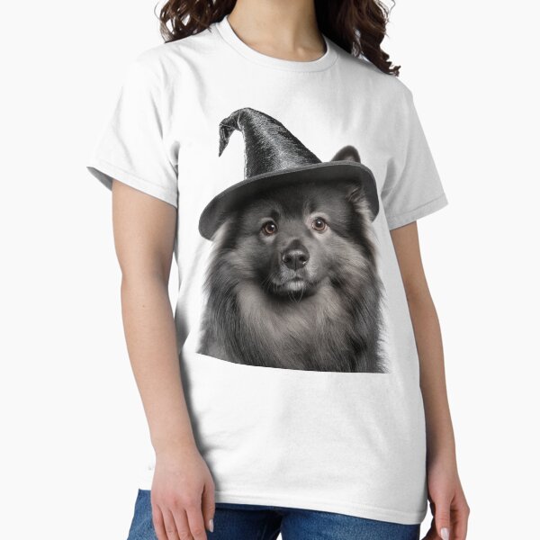 Item preview, Keeshond Dog Wearing Halloween Witch Hat designed and sold by LazyOwlStore.