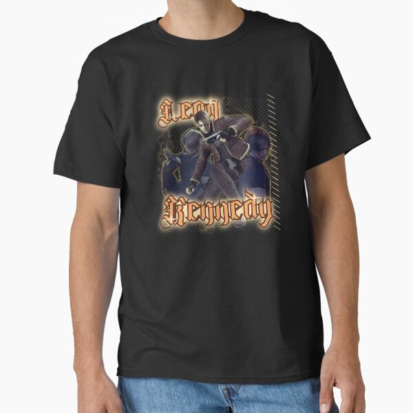Item preview, Leon Kennedy collage design with yellow gothic text designed and sold by tigerrrcat.