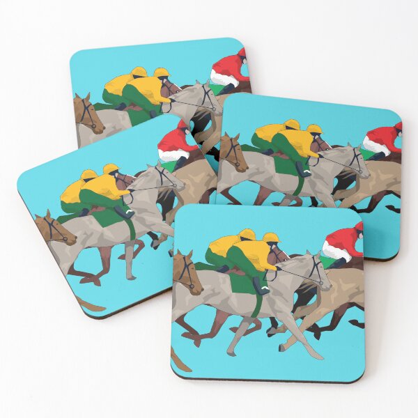 Item preview, Horse race aqua designed and sold by Anne Cakebread.