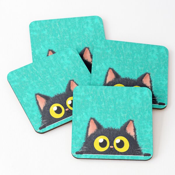 Item preview, Cartoon Tabby Cat Peeking From Colorful Wall designed and sold by Piotrek0001.