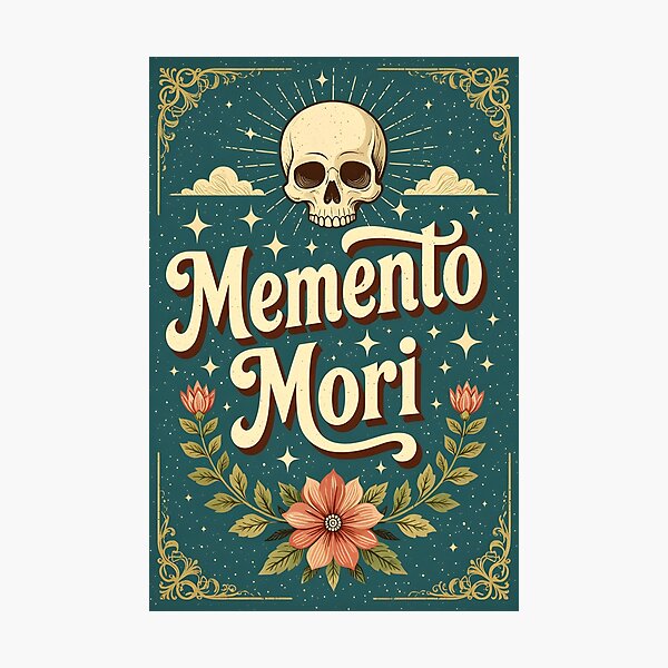 Artikel-Vorschau von Memento Mori Retro-Grafik, designt und verkauft von Relatable Tees.