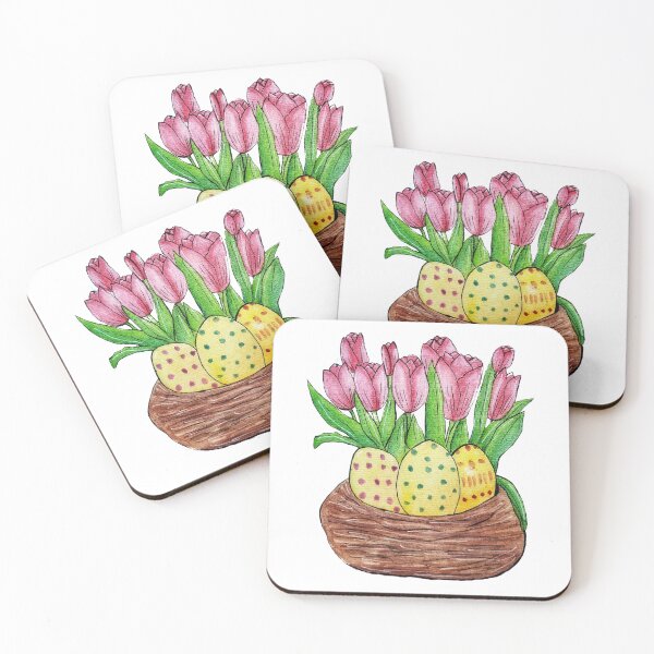 Item preview, Eggs and Tulips in nest  designed and sold by Paintedhues.