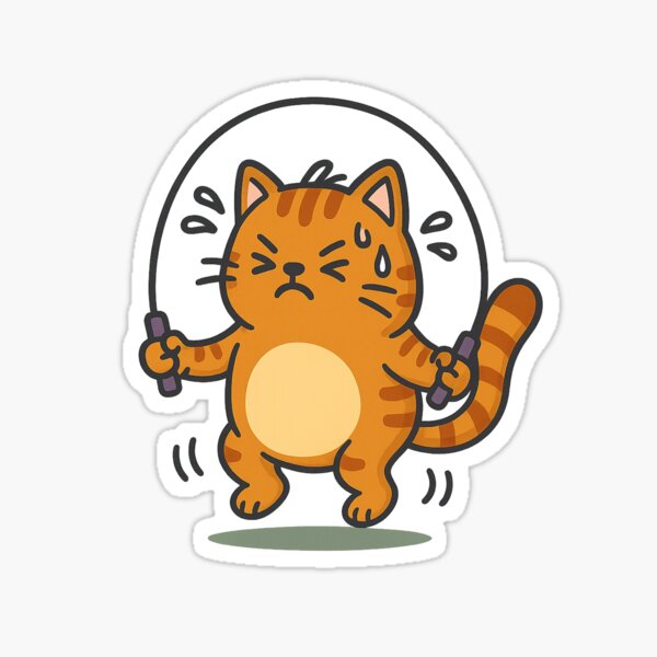 Item preview, Purrseverance – Funny Jump Roping Cat Workout T-Shirt designed and sold by FabricStudio.