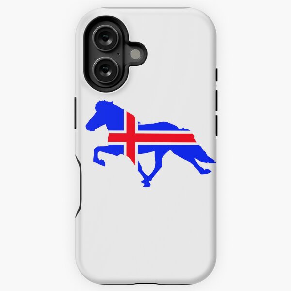 Aperçu de l'œuvre Cheval islandais tolt Silhouette Drapeau islandais créée et vendue par Eymirart.