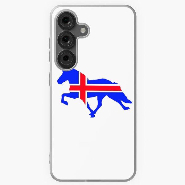 Aperçu de l'œuvre Cheval islandais tolt Silhouette Drapeau islandais créée et vendue par Eymirart.