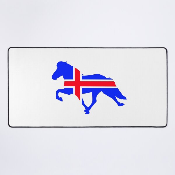 Aperçu de l'œuvre Cheval islandais tolt Silhouette Drapeau islandais créée et vendue par Eymirart.