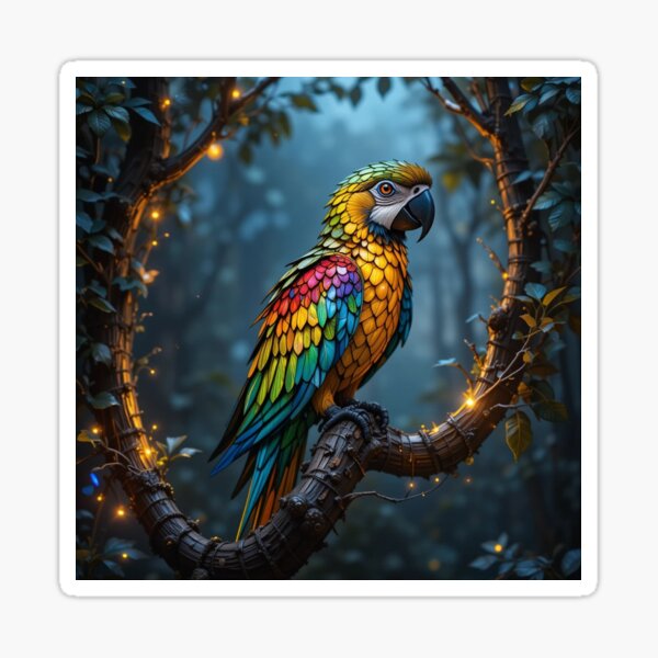 Item preview, vibrantly colored parrot designed and sold by InezPhotography.