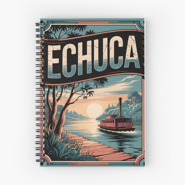 Item preview, Echuca Murray River and Paddle Steamer with Beautiful Sunset designed and sold by SwanAndStone.