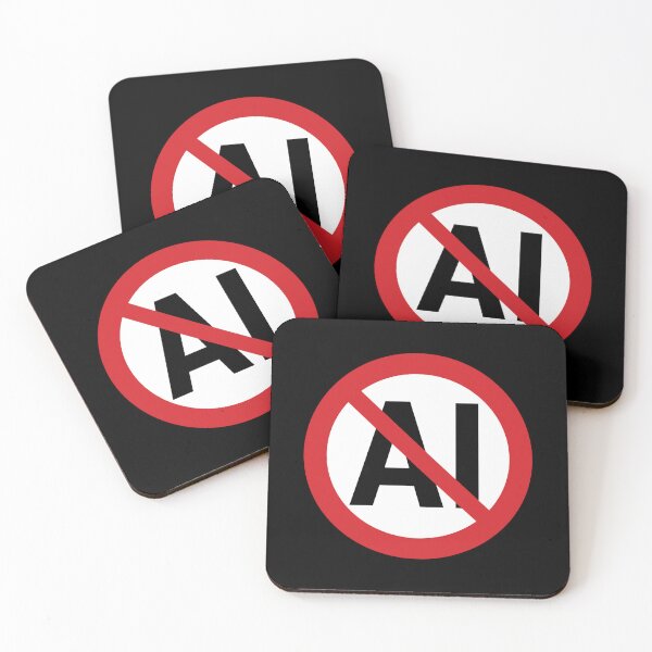 Item preview, NO AI / Anti-AI Symbol / Against Artificial Intelligence (On Black) designed and sold by STUDIO-72.
