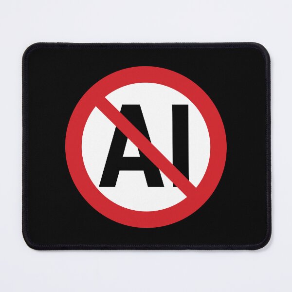 Item preview, NO AI / Anti-AI Symbol / Against Artificial Intelligence (On Black) designed and sold by STUDIO-72.