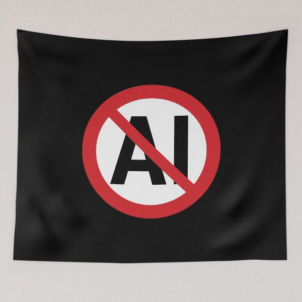 Item preview, NO AI / Anti-AI Symbol / Against Artificial Intelligence (On Black) designed and sold by STUDIO-72.