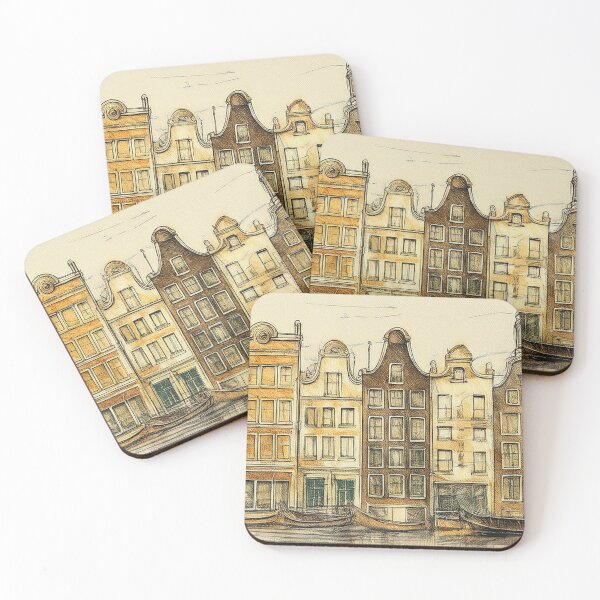 Item preview, Amsterdam canal houses illustation designed and sold by Photopat.