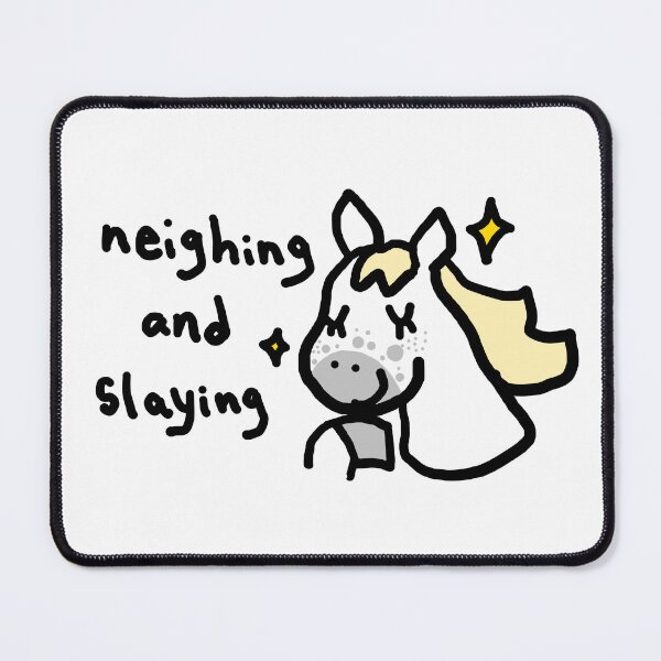 Item preview, light gray neighing and slaying horse  designed and sold by AbbieTheSnail.