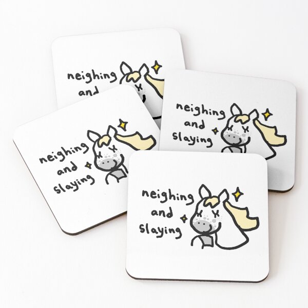 Item preview, light gray neighing and slaying horse  designed and sold by AbbieTheSnail.