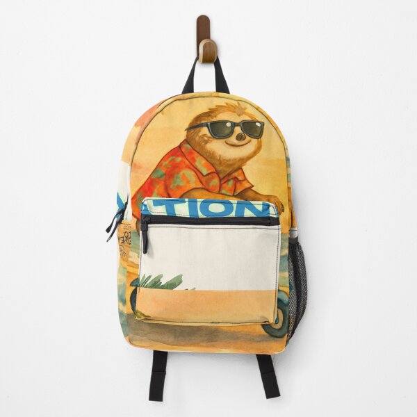 Item preview, Vacation Mode Sloth Edition Tee | Summer Sunset Scooter Art | Chill Animal Vibes T-Shirt designed and sold by VybeWear Co..