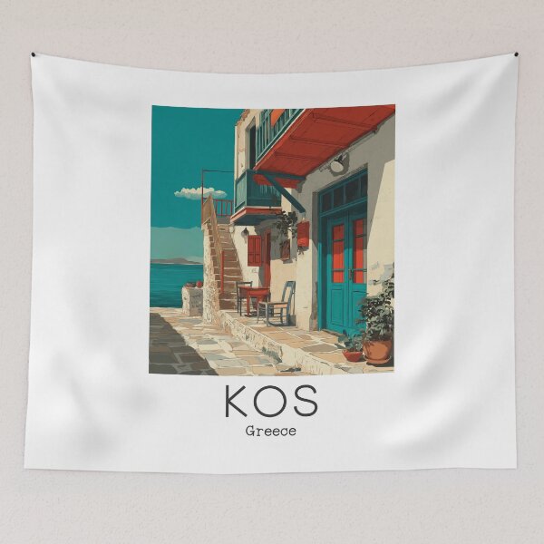 Item preview, A Vintage Travel Art of Kos - Greece  designed and sold by GoodOldVintage.