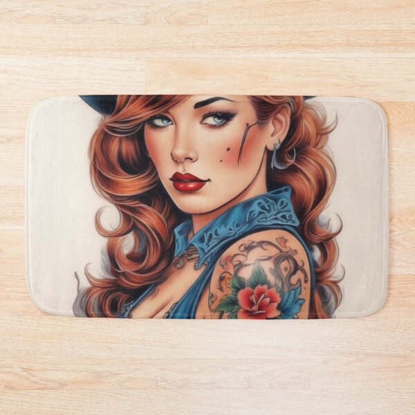 Item preview, Sexy Red Head Pin Up Tattoo Art designed and sold by MissSaylor.