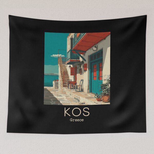 Item preview, A Vintage Travel Art of Kos - Greece  designed and sold by GoodOldVintage.