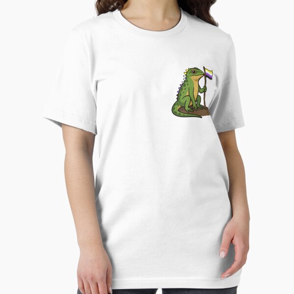 Item preview, Lizard Holding Nonbinary Pride Flag | Gender Diverse Lizard Art designed and sold by shitpostee.