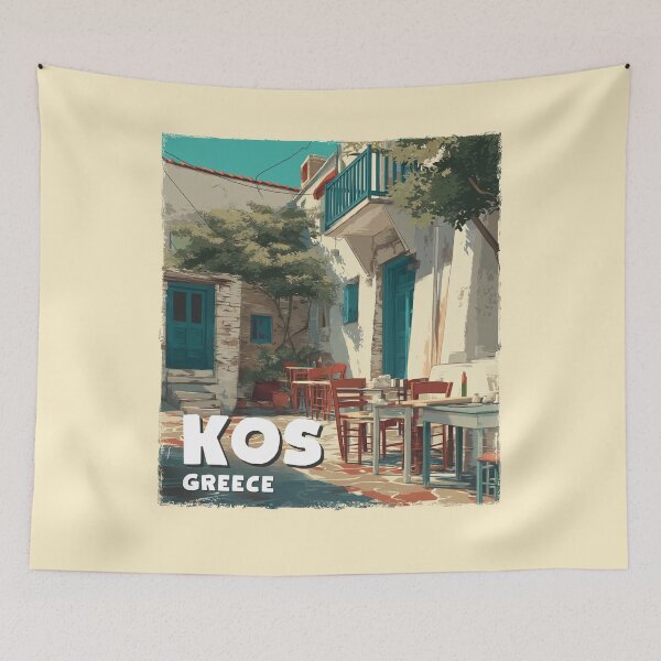Item preview, A Vintage Travel Art of Kos - Greece  designed and sold by GoodOldVintage.