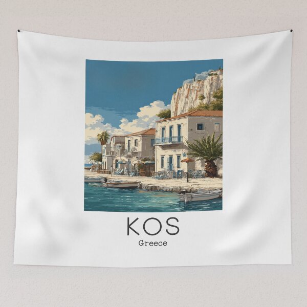 Item preview, A Vintage Travel Art of Kos - Greece  designed and sold by GoodOldVintage.
