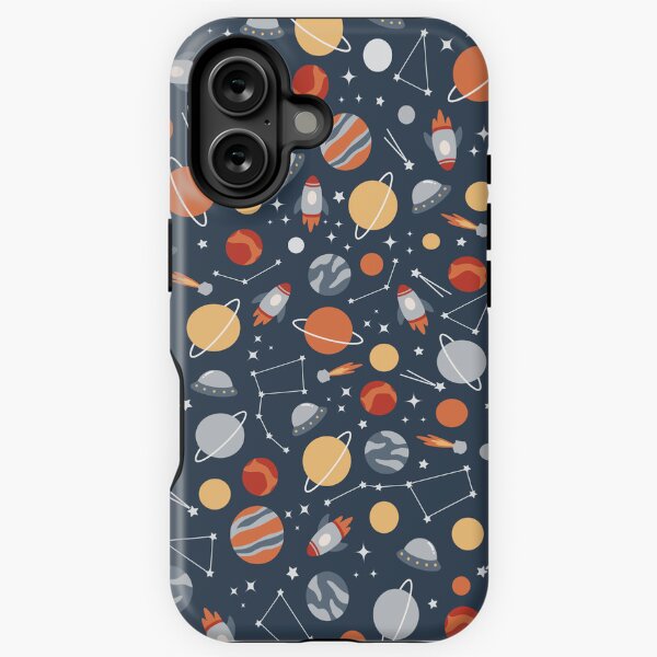 Item preview, ditsy outer space - planets and constellations - midnight navy designed and sold by Becca Alessi.