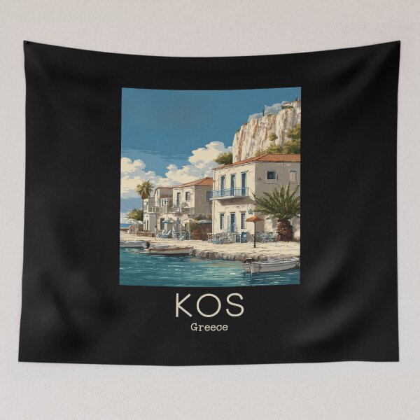 Item preview, A Vintage Travel Art of Kos - Greece  designed and sold by GoodOldVintage.