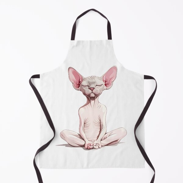 Item preview, illustration a charm of yoga meditation hairless Sphynx cat designed and sold by wonderisland.