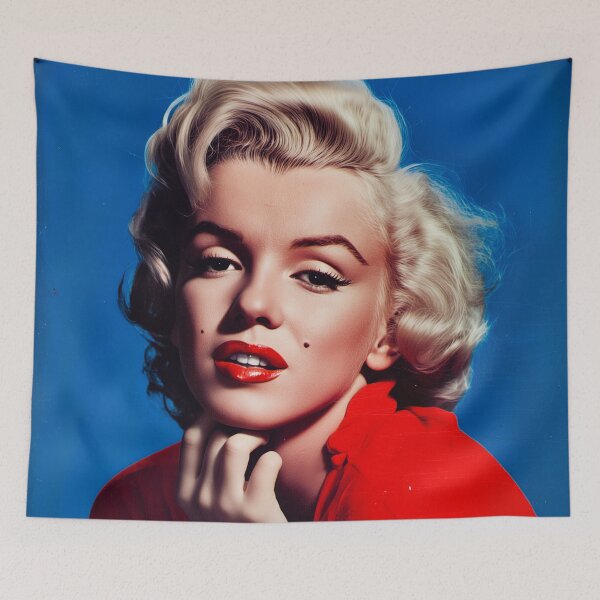 Item preview, Vintage Hollywood Glamour – Marilyn in Striking Red and Blue Contrast designed and sold by djovan.