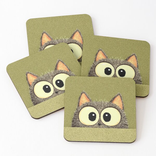 Item preview, Wide Eyed Cat Design With Simplified Flat Colors designed and sold by Piotrek0001.