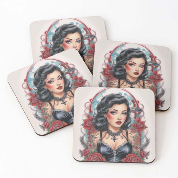Artikelvorschau, Vintage Biker Babe Pin Up Tattoo entworfen und verkauft von MissSaylor.
