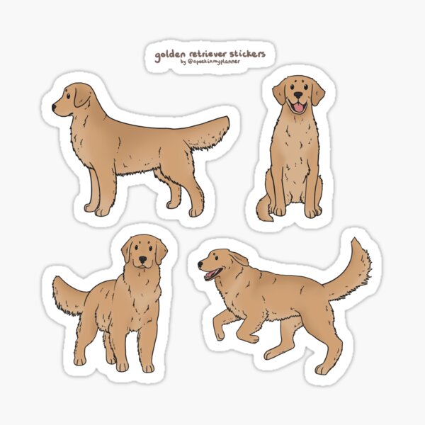 Artikel-Vorschau von Niedliche Golden Retriever Hund Aufkleber, designt und verkauft von APeekInMyPlanner.