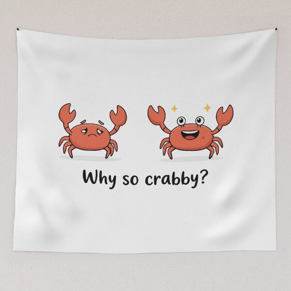 Item preview, Why So Crabby? - Cute Cartoon Crabs with Playful Expression designed and sold by amithachapa.