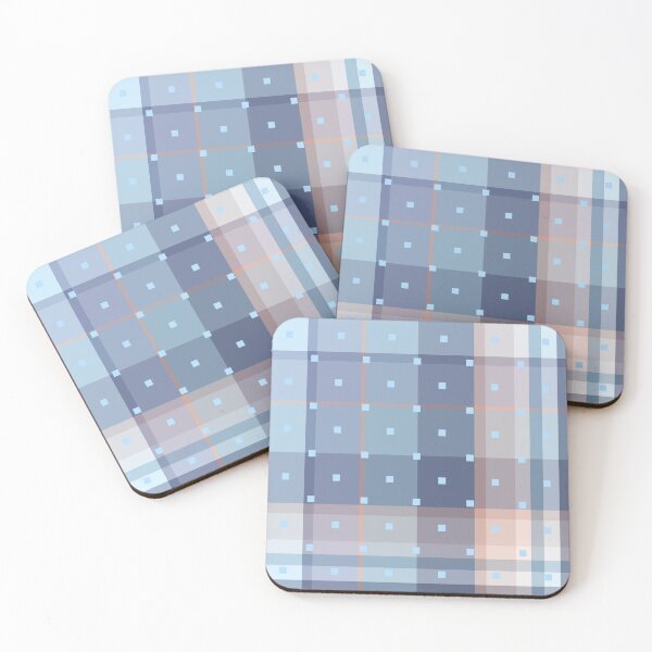 Item preview, Desert Varnish Plaid Sky Blue with Blue Square Dots 1 designed and sold by Art in My Loft.