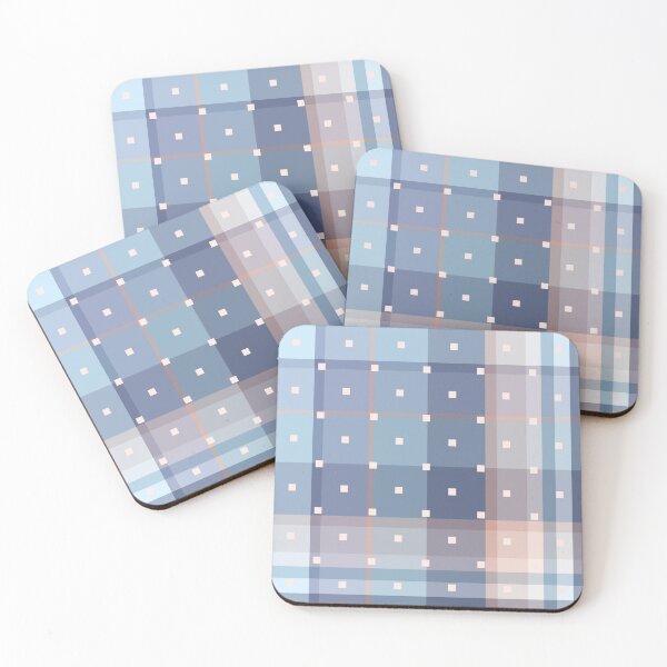 Item preview, Desert Varnish Plaid Sky Blue Cream Square Dots 1 designed and sold by Art in My Loft.