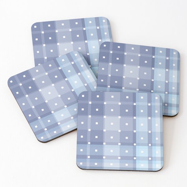 Item preview, Desert Varnish Plaid Periwinkle Blue White Square Dots 1 designed and sold by Art in My Loft.